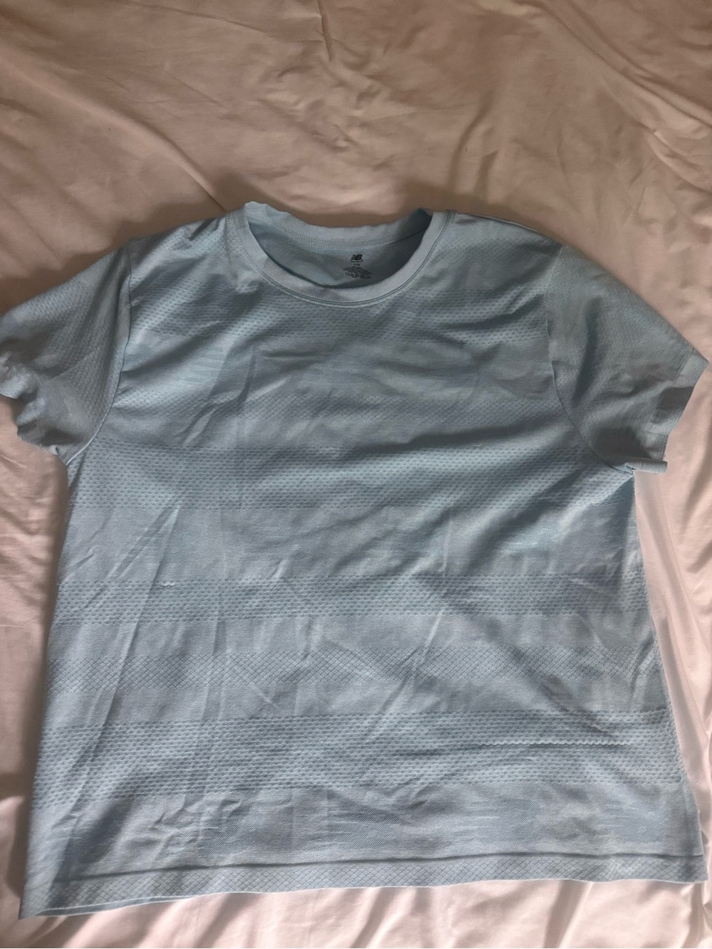 New Balance Light Blue Short Sleeve Women's workout Tee